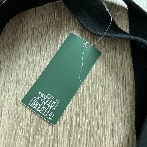 Wild Fable Tote Black White Floral Checkered Beach Bag Hippie Summer Sustainable - Picture 4 of 6